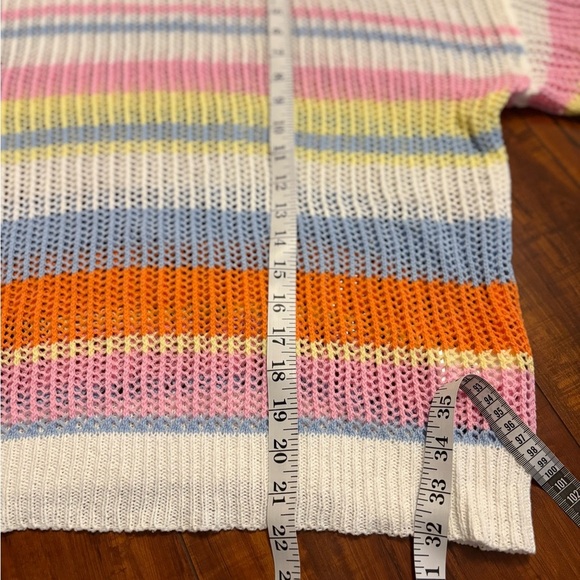 Fate VICI Collection Shades of Spring Knit Cotton Blend Striped Sweater Sz Small - Picture 13 of 15